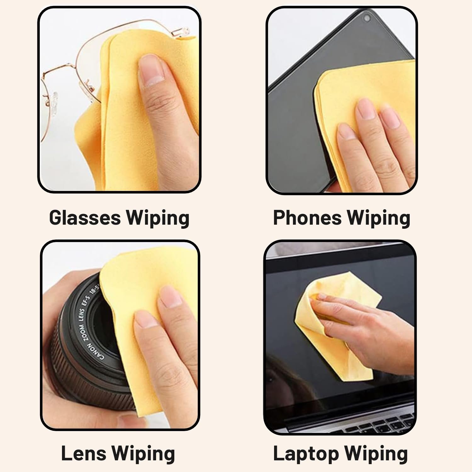 HUMBLE Microfiber Cleaning Cloth for Laptop Screens, Monitors, Keyboards, Phones, Cameras, Tablets, Sunglasses & More – Soft, Lint-Free, Reusable Wipes - Random Colors (Pack of 5) - Image 6