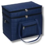 SRAJANAA Foldable Waterproof Parachute Duffle Bag | Lightweight Travel Luggage Organizer with Compartments | Carry Bag for Men & Women | Gym, Weekend, Tour, Sports – Blue (44 x 30 x 38 cm)
