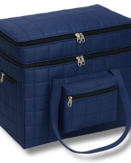 SRAJANAA Foldable Waterproof Parachute Duffle Bag | Lightweight Travel Luggage Organizer with Compartments | Carry Bag for Men & Women | Gym, Weekend, Tour, Sports – Blue (44 x 30 x 38 cm)