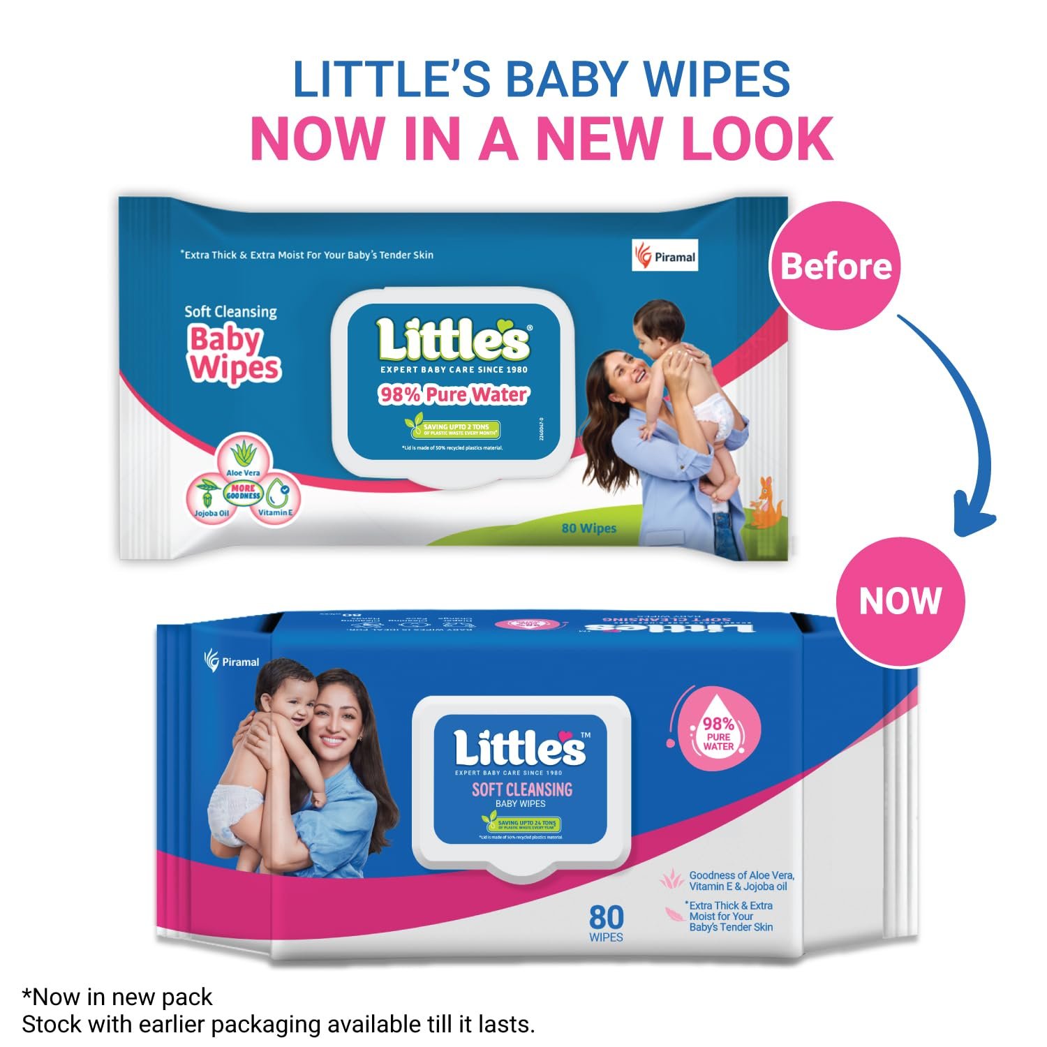 Little's Soft Cleansing Baby Wipes with Lid | 80 Wipes x Pack of 3 - 240 Wipes | Extra Thick & Moist Wet Wipes for Baby's | Prevents Rashes & Redness with Goodness of Aloe Vera, Vitamin E & Jojoba Oil - Image 7