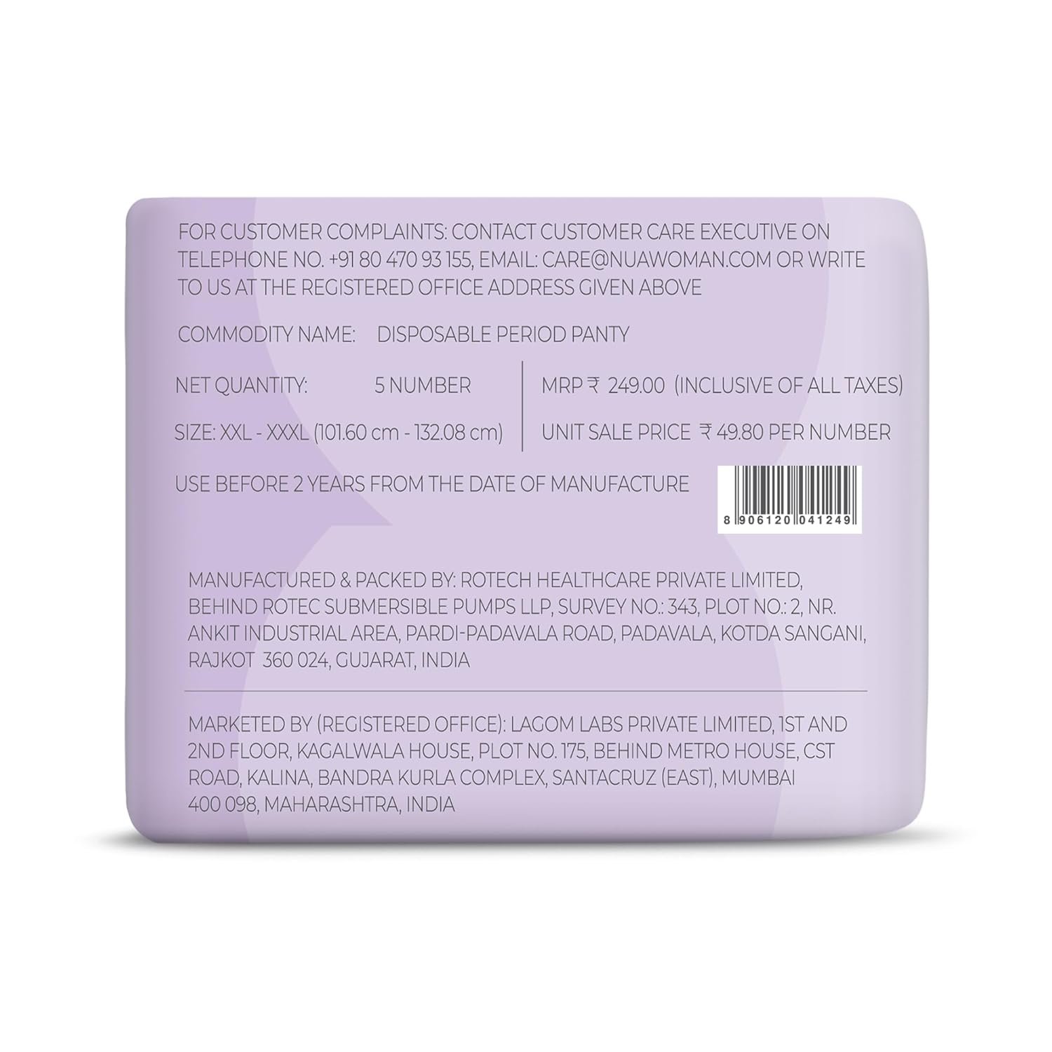 Nua 360° Comfort Period Panties (XXL-XXXL) | Pack of 5 | Ultra-Absorbent | Zero Irritation | 4x Comfort | For Heavy Flow | No rashes | Leakproof | Seamless | 100% Toxic-Free, Dermatologically Tested - Image 2