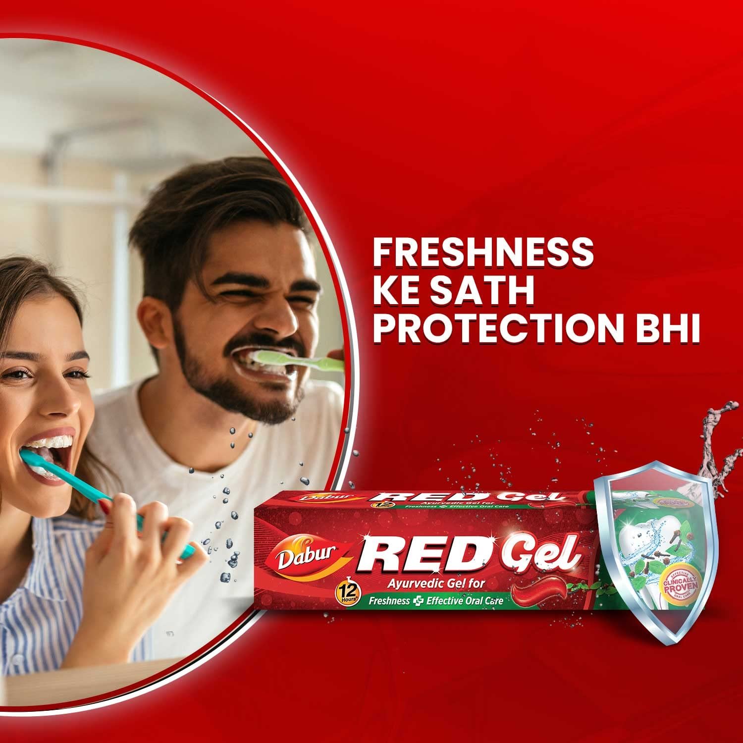 Dabur Red Gel Ayurvedic Toothpaste - 300g (150g x 2, Pack of 2) | Reduction in Bad Breath, Plaque & Gingivitis | Freshness with Protection | For Healthy Gums & Effective Dental Care - Image 7