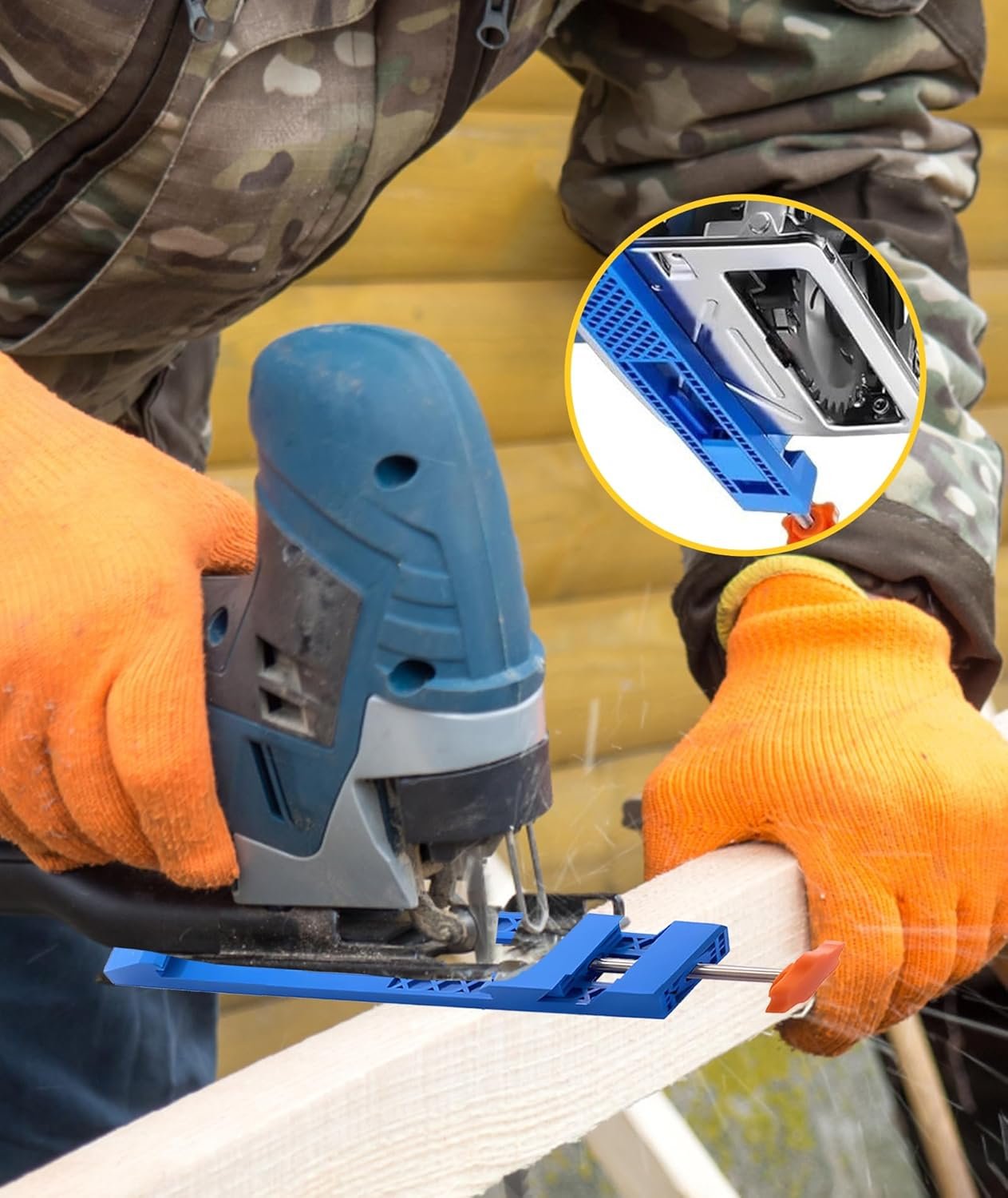 2Pcs Wood Working Tools, Clamp Circular Saw Guide, Adjustable Cutting Machine Base for Precision Woodworking and DIY Projects - Image 3