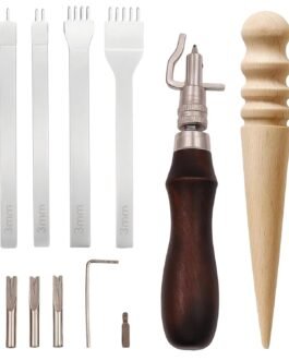 Leather Tools, Leather Punch Hole Tooln, Leather Hole Punch Tool, Complete Sewing Craft Tool Set for Leatherworking, DIY Pouch Making & Hand Stitching (Assorted Sizes) Leather Tools, Leather Punch Hole Tooln, Leather Hole Punch Tool, Complete Sewing Craft Tool Set for Leatherworking, DIY Pouch Making & Hand Stitching (Assorted Sizes)