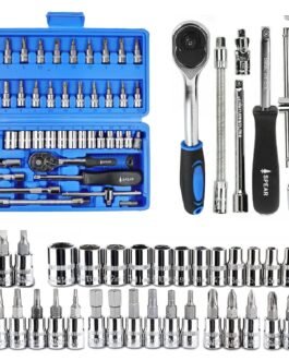 AEGON SPEAR SA46 Heavy Duty 1/4″ Combinational 46 Pcs Chrome Vanadium Ratchet Socket Wrench Hand Tool Kit Set For Repairing Work, DIY, Auto Repairs Car & Bike AEGON SPEAR SA46 Heavy Duty 1/4″ Combinational 46 Pcs Chrome Vanadium Ratchet Socket Wrench Hand Tool Kit Set For Repairing Work, DIY, Auto Repairs Car & Bike