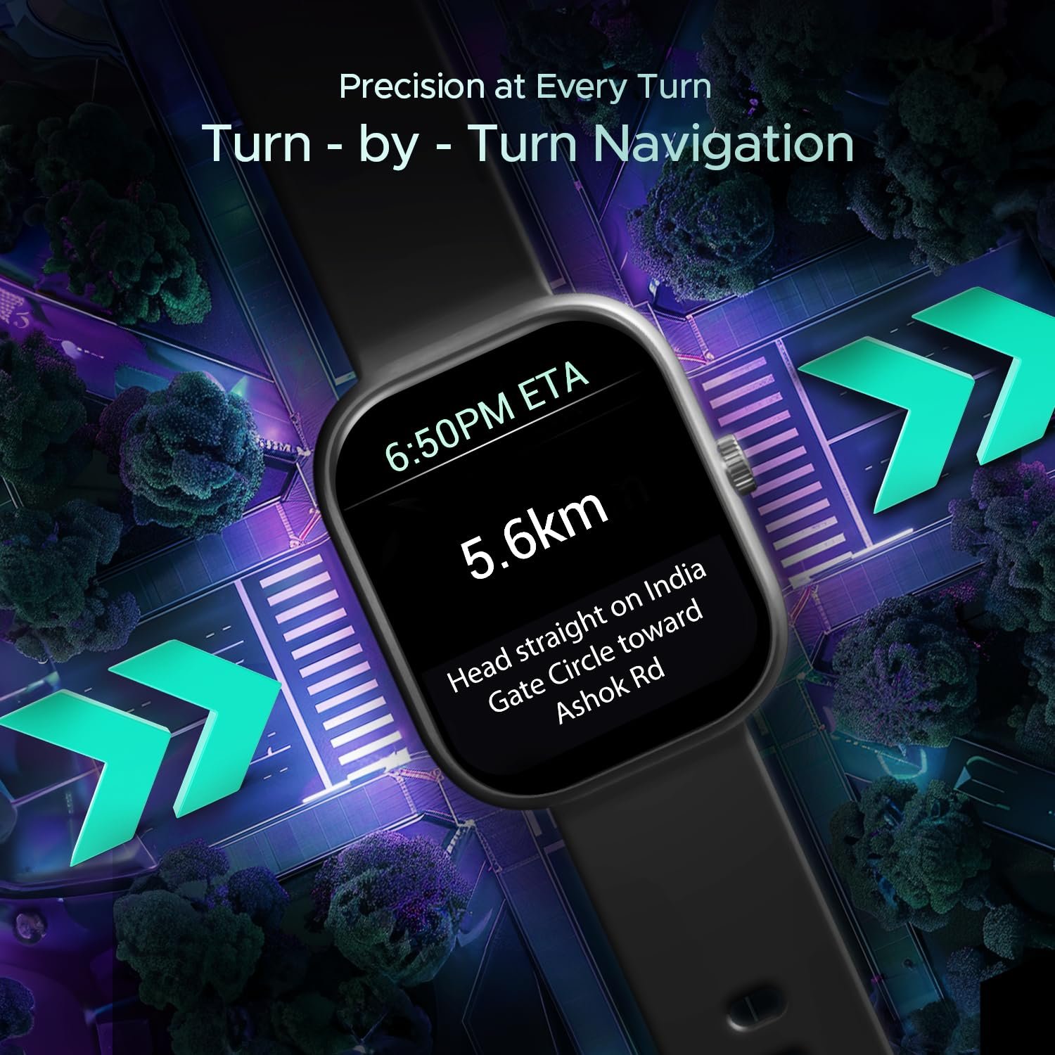 boAt Wave Sigma 3 w/Turn-by-Turn Navigation, 2.01" HD Display, Bluetooth Calling, Crest+ OS, QR Tray, Watch Face Studio, Coins, Emergency SOS Smart Watch for Men & Women(Active Black) - Image 3