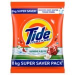 Tide Plus Detergent Washing Powder – 8kg Super Saver Pack | Jasmine & Rose Fragrance | Removes deep-seated Oil, Gravy, Tea Stains | World’s No. 1 Detergent Brand