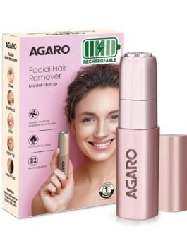 AGARO Facial Hair Remover FHR170 For Women, Rechargeable, Cordless, Safe & Painless Electric Shaver, Hypoallergenic Blade, Multipurpose Use For Upper Lip, Chin, Cheeks & Forehead, Ideal For On-The-Go AGARO Facial Hair Remover FHR170 For Women, Rechargeable, Cordless, Safe & Painless Electric Shaver, Hypoallergenic Blade, Multipurpose Use For Upper Lip, Chin, Cheeks & Forehead, Ideal For On-The-Go