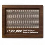 Art Maggic ₹1,00,000 Money Saving Challenge Wooden Frame – Smart Daily Savings Tracker Board