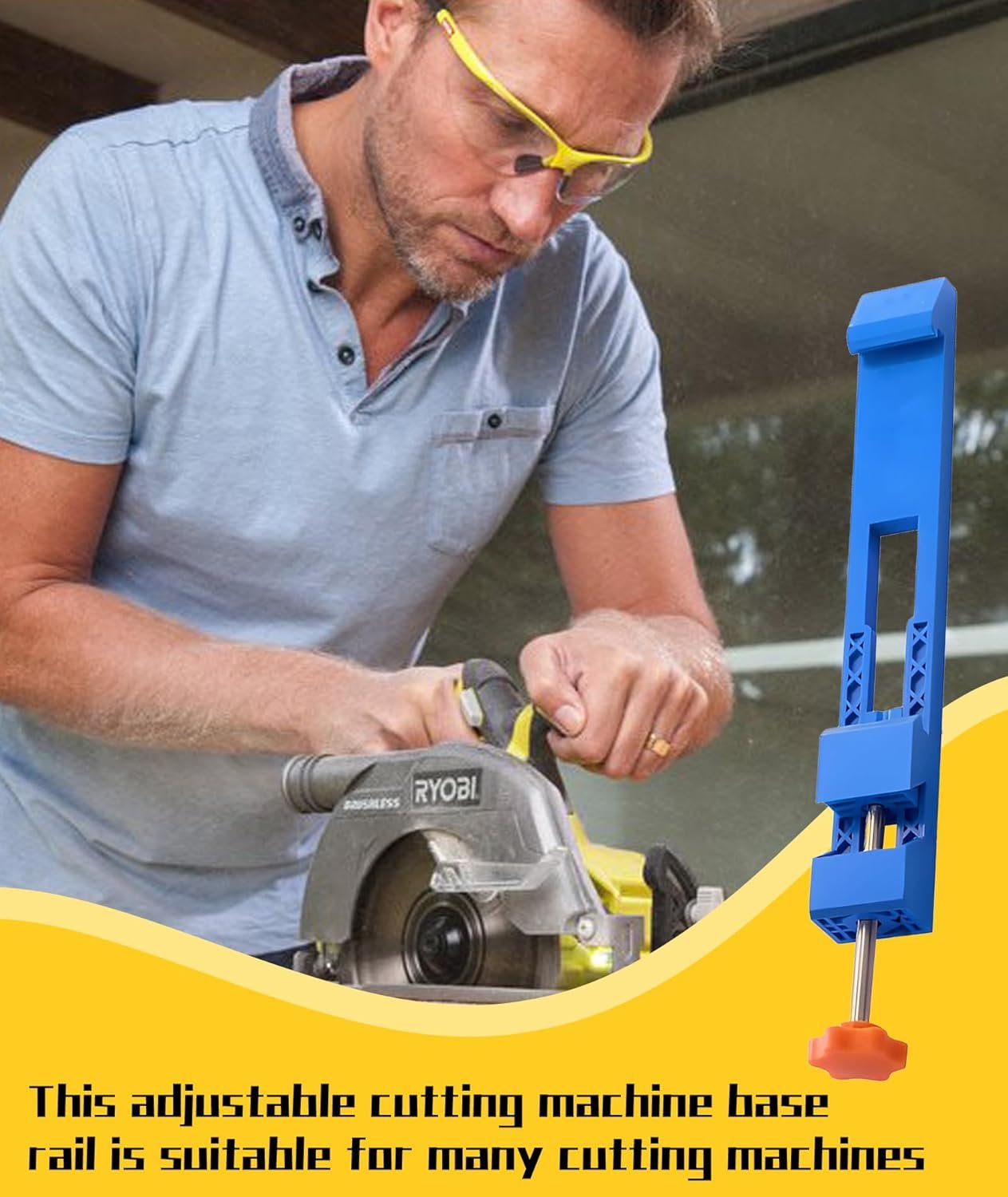 2Pcs Wood Working Tools, Clamp Circular Saw Guide, Adjustable Cutting Machine Base for Precision Woodworking and DIY Projects - Image 2