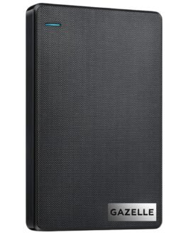 GAZELLE High-Speed 500GB Ultra Slim Portable External Hard Drive – 2-in-1 Type C & USB 3.0, Compatible with PC, Mac, Laptop, PS4, Xbox, iPad, Tablet, Mobile (Black) – 1 Year Warranty