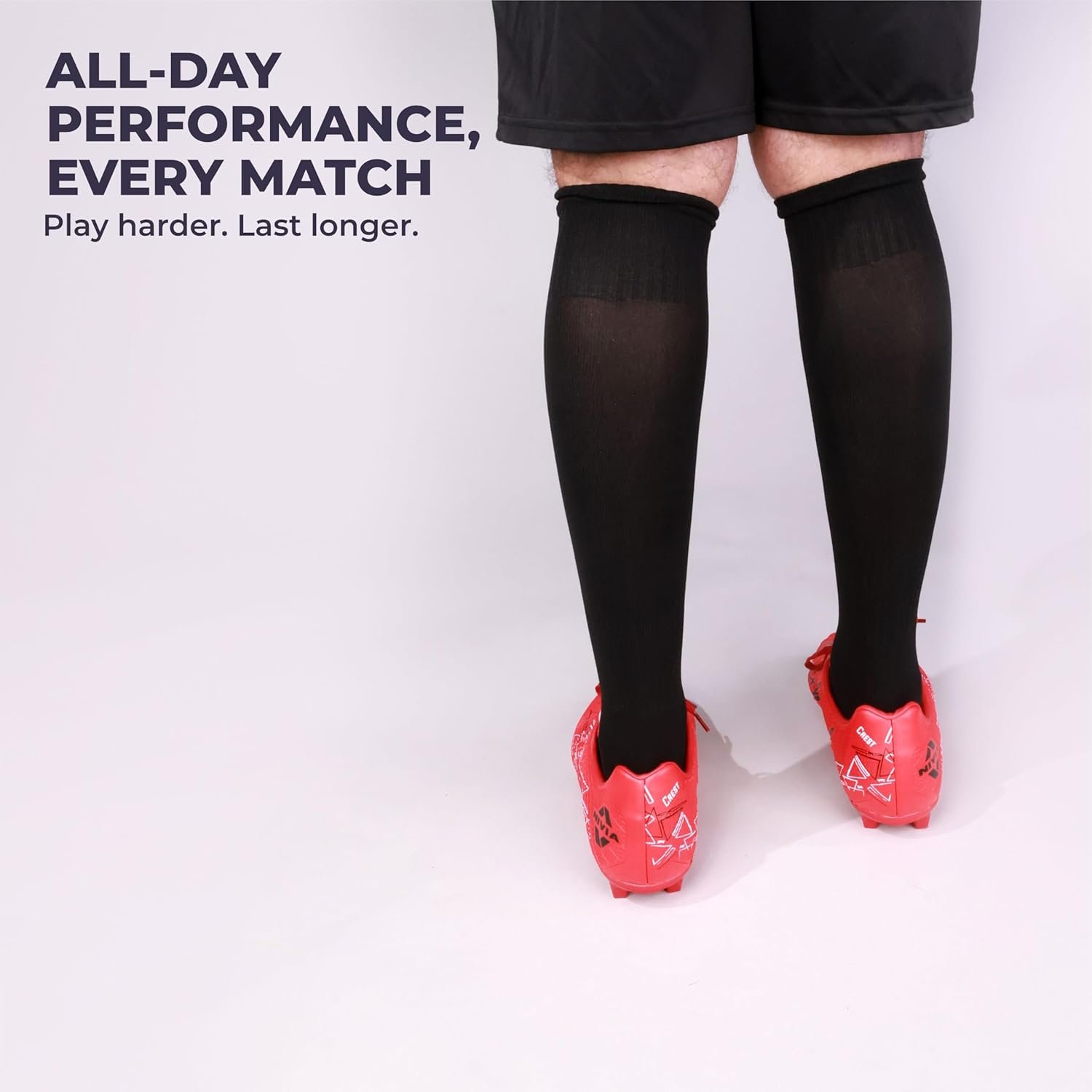 Nivia Plain Encounter Football Stockings, Micro Yarn Stockings, For Men & Women, Knee Length Stockings, Football Socks, Soccer Socks, (Black/White) Size-L - Image 4