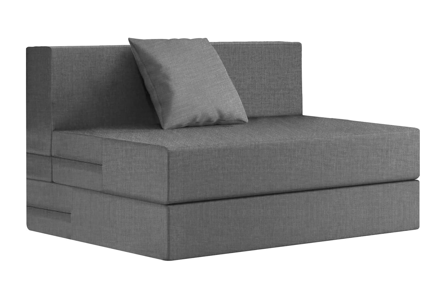 Rosebell Lightweight Easy 1-Person Sofa Cum Bed Jute Fabric- Washable Cover- Including Cushion - Size 3' X 6' Ft (Grey Color) Perfect for Home & Office for Guests - Image 3