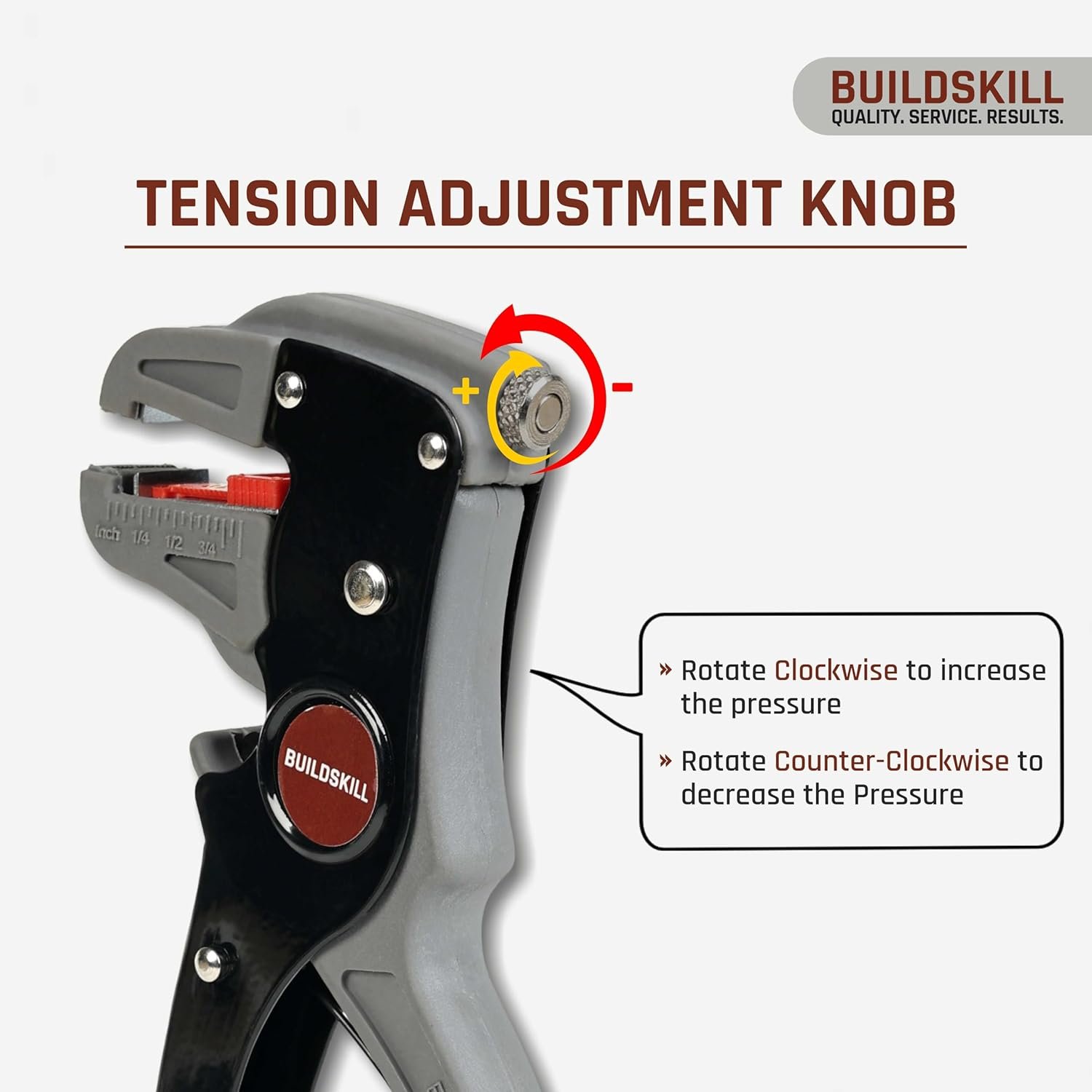 BUILDSKILL 2 IN 1 Automatic Wire Stripping & Cutting Tool – Precision Cutter for Electrical, Automotive, Cords & Cables – Ergonomic Handle with Pressure Adjustment - Image 4