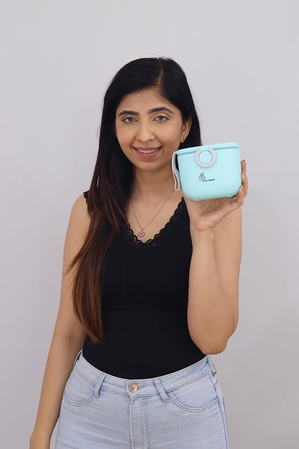 R for Rabbit Silicone First Feed Meal Box for Baby, Kids Multi-Functional Milk Powder Container Box 210G (Blue) - Image 3