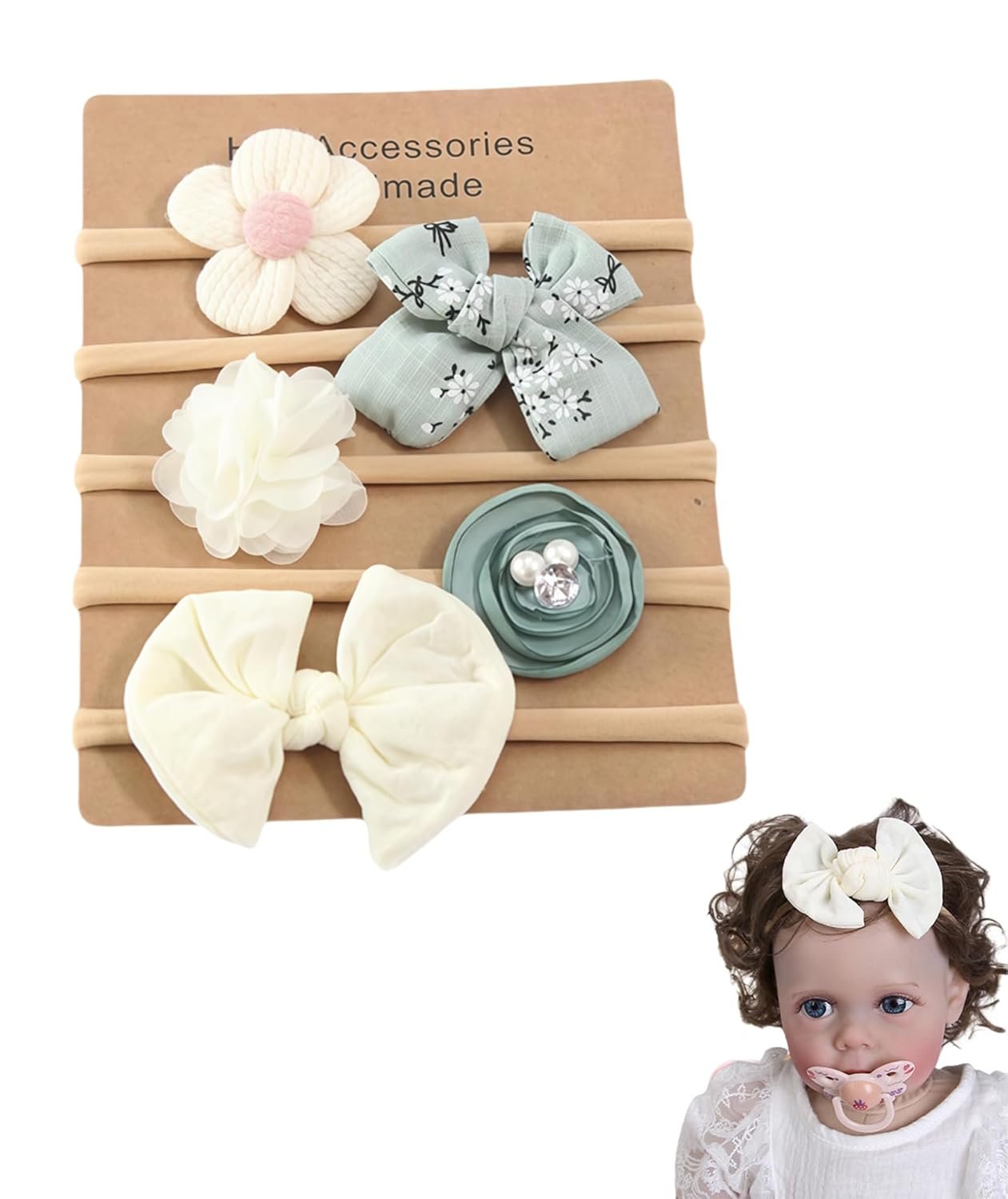 5-Piece Hair Bands for Baby Girl, Soft and Comfortable Headbands for Baby Girls, Hairs Accessories for Babys Girl, Kids Hairs Band, Babys Hair Accessories for 0 to 2 Years