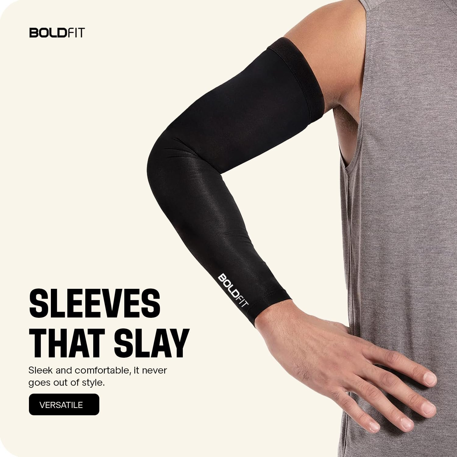 Boldfit Arm Sleeves for Men & Women UV & Sun Protection Hand Cover Sleeves for Boys & Girls for Running, Bike Riding & Outdoor Use – 1 Pair Large - Image 3