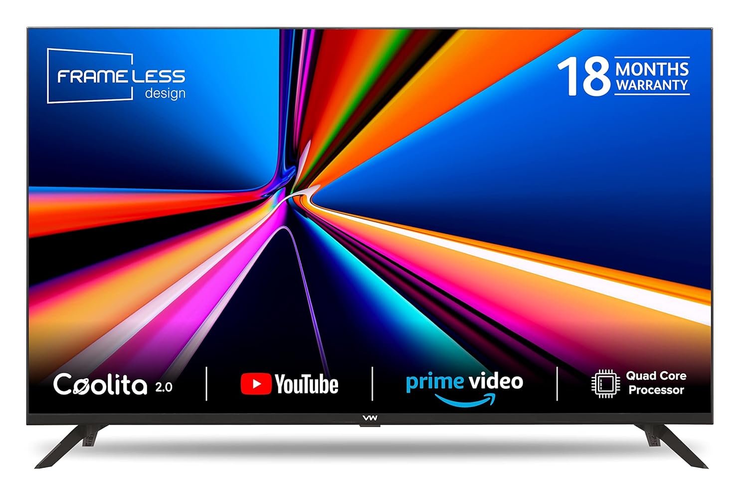 VW 80 cm (32 inches) Linux Series Frameless HD Ready Smart LED TV VW32C2 (Black) | with 18 Months Warranty