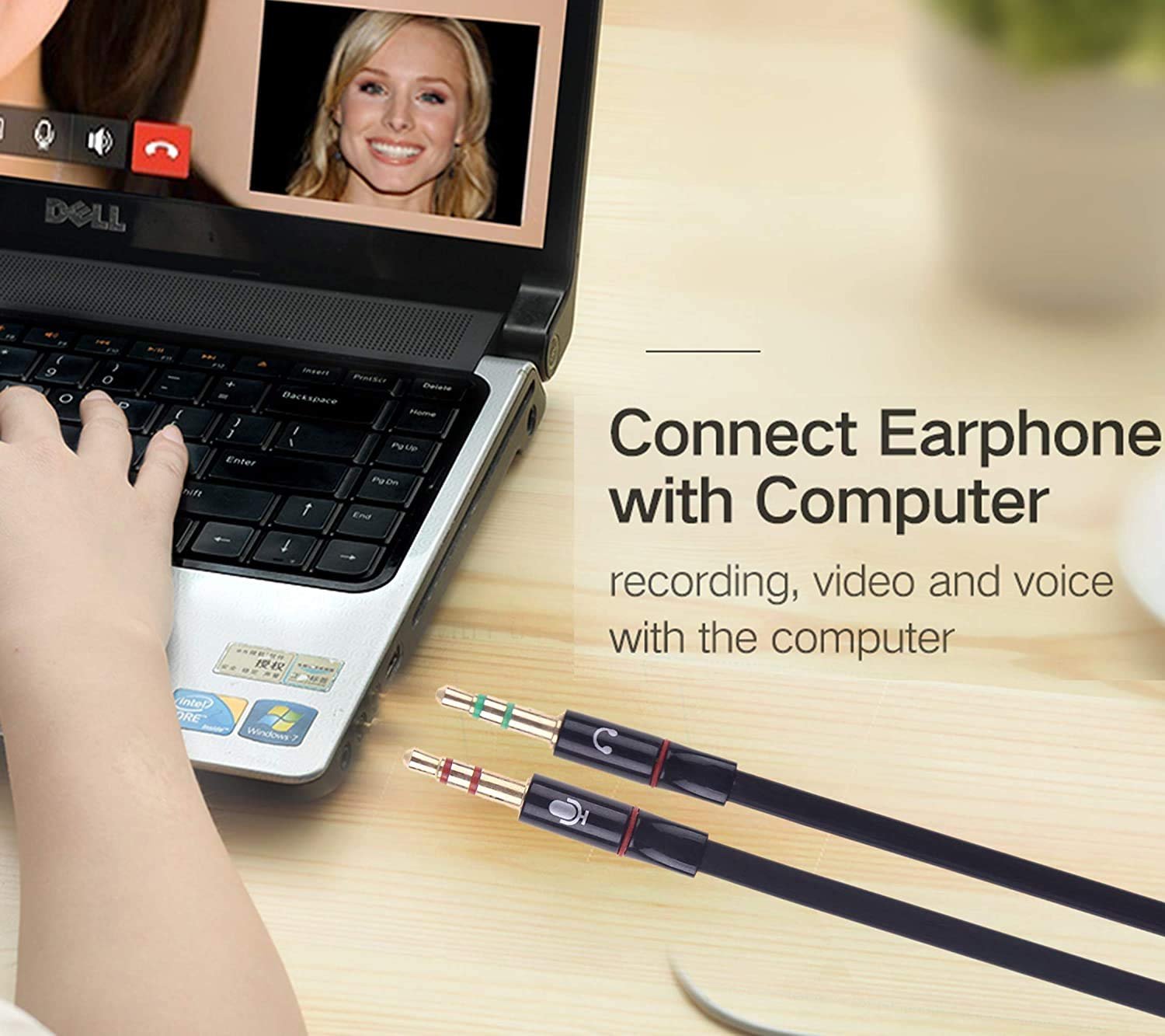 Sounce Gold Plated 3.5 mm Headphone Splitter for Computer 2 Male to 1 Female 3.5mm Headphone Mic Audio Y Splitter Cable Smartphone Headset to PC Adapter – (Black,20cm) - Image 6