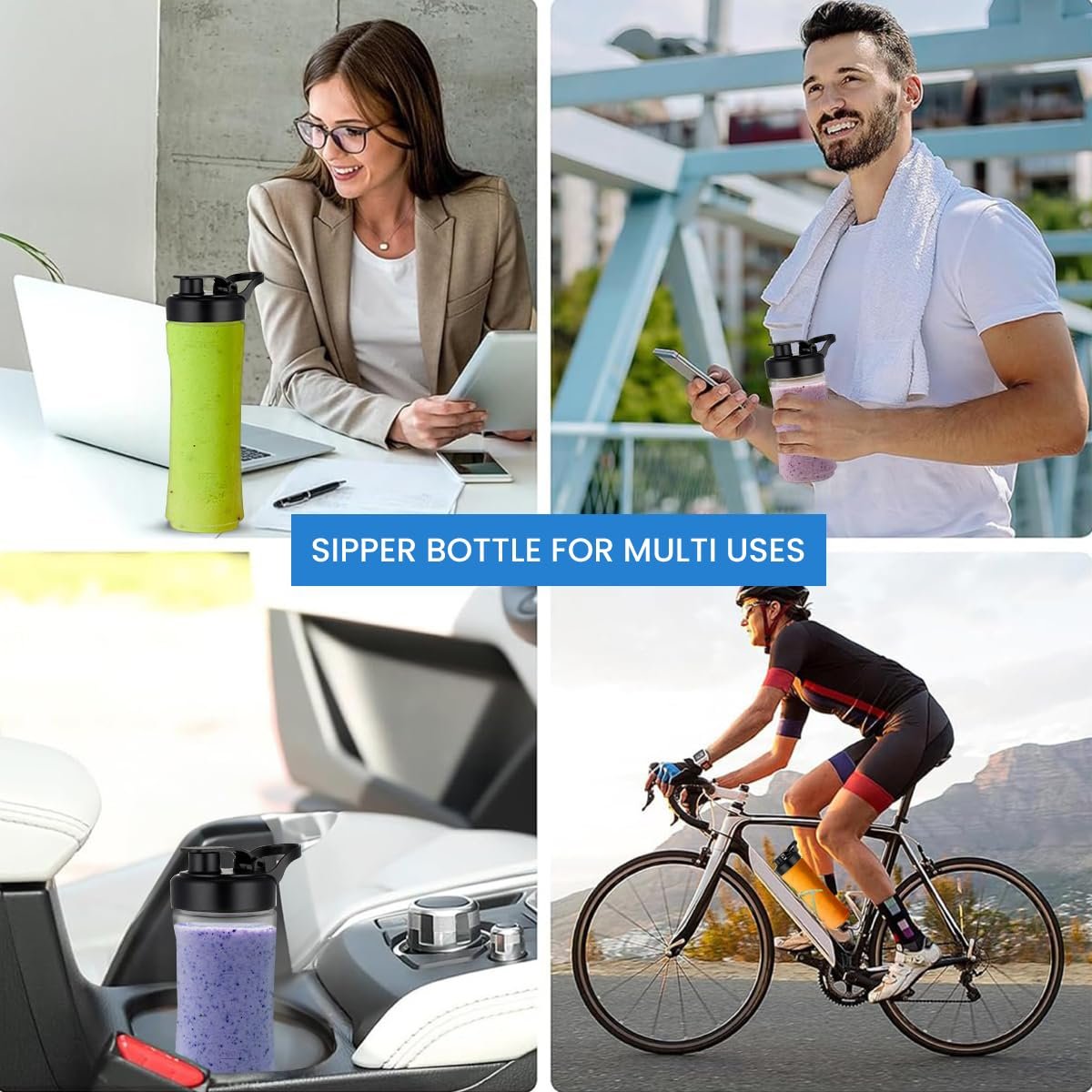 INALSA Hand Blender Mixer|1800W DC Motor|Chopping,Whisking,Frothing,Multipurpose Jar & 2Ready To Go Bottles|20 Speed Control With Turbo Speed|Stainless Steel Rod&Blades|2 Yr Warranty,1800 Blend N Go - Image 9