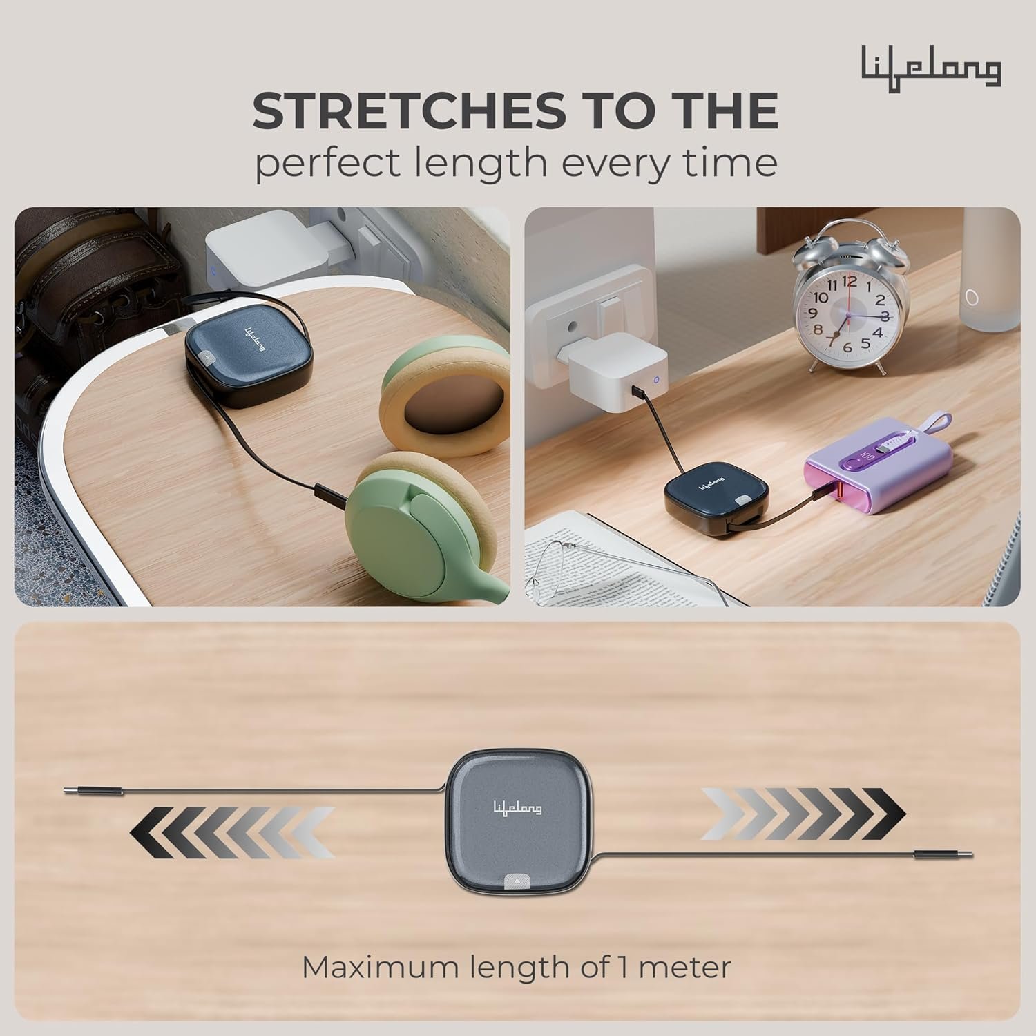 Lifelong Electronics 60W All-in-One Multifunctional Cable Kit | Fast Charging & Data Transfer | Retractable Cable with USB A & C Convertor, Micro/Lightning Connector, Sim Storage & Ejector Accessories - Image 6