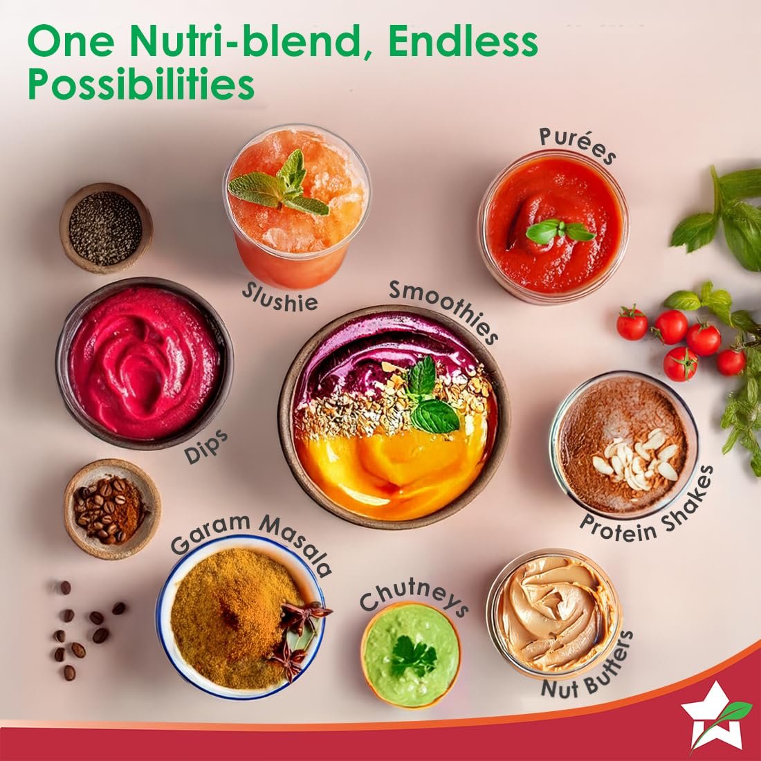 Wonderchef Nutri-blend 500W Mixer Grinder, 22000 RPM Motor, Smoothie Maker, Masala Grinder, Chutney Blender, 3 Unbreakable Jars, Recipe Book by Chef Sanjeev Kapoor, 2 Yr Warranty, Black - Image 4