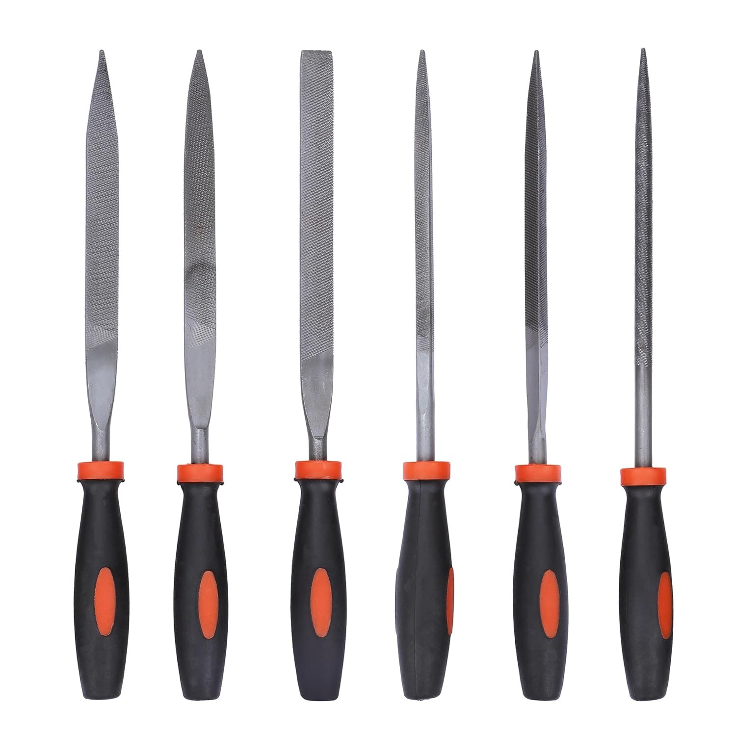 BLACK+DECKER BDHT22148 174mm 6-Piece Steel Needle File Set for Cutting & Smootheing Out Surfaces Ideal for Wood, Metal, Plastic for Home & DIY Use, ORANGE & BLACK - Image 4