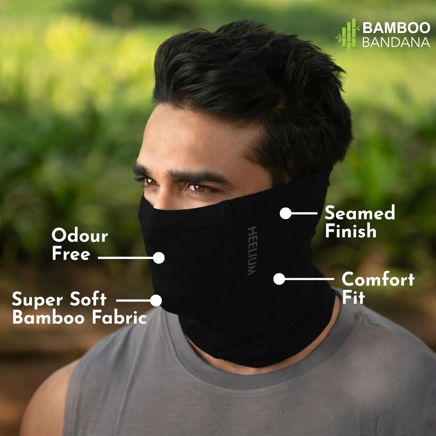 HEELIUM Bamboo Bandana for Men & Women | Super Soft | Odour-free & Breathable | Durable & Multipurpose Bandana - Image 5