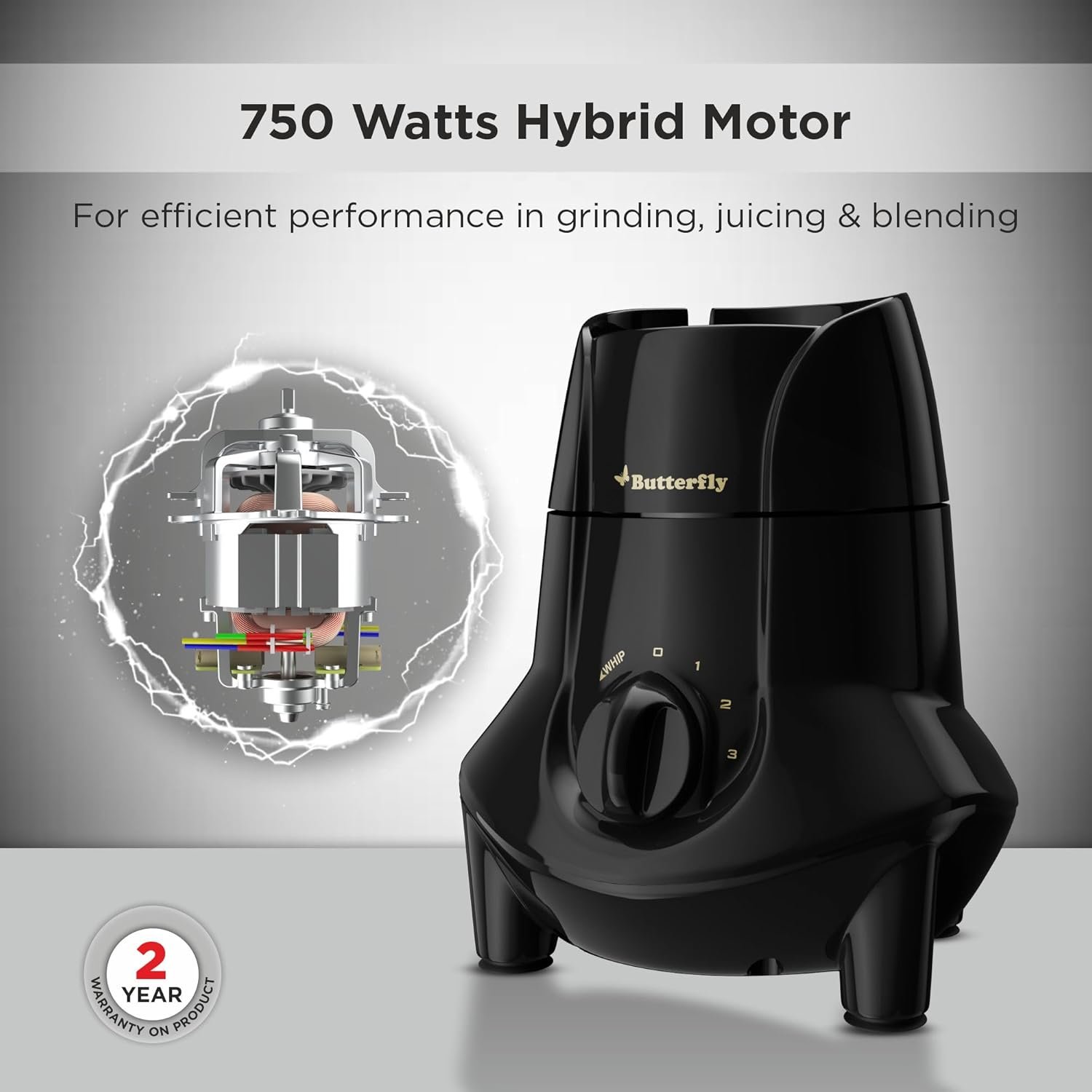 Butterfly Jet Elite Plus Mixer Grinder, 750W, 5 Jars, Grey - Image 3