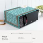 DARSHANAM WORLD Polyester Microwave Oven Cover, Waterproof Modern Design Kitchen Oven Cover Attractive Decorative Dust Proof Appliance Oven Top Cover (100 x 35 cm) (AQUA 3 LINE)