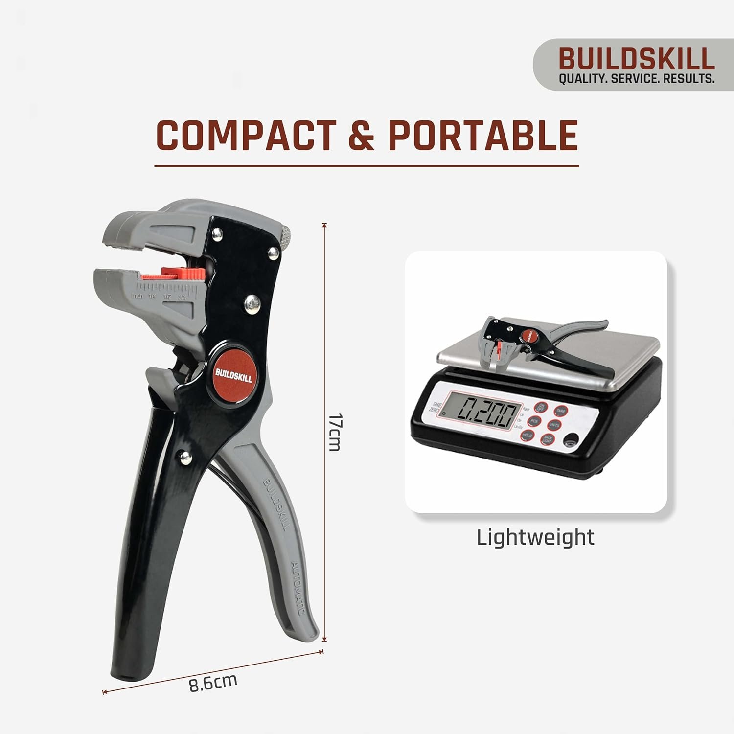 BUILDSKILL 2 IN 1 Automatic Wire Stripping & Cutting Tool – Precision Cutter for Electrical, Automotive, Cords & Cables – Ergonomic Handle with Pressure Adjustment - Image 9