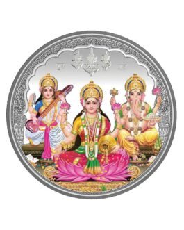 PRD CARATCAFE Pure Silver 999 Ganesh Laxmi Saraswati Silver Coin For Diwali | Dhanteras | Gifts. Hallmark Certified Silver 990