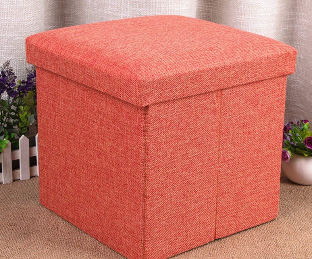 ALMAND Fabric Living Foldable Storage Bins Box Ottoman Bench Container Organizer With Cushion Seat Lid,Cube,Multi Colour(30X30X30 Cm) (1 Pcs), Multi-coloured - Image 3