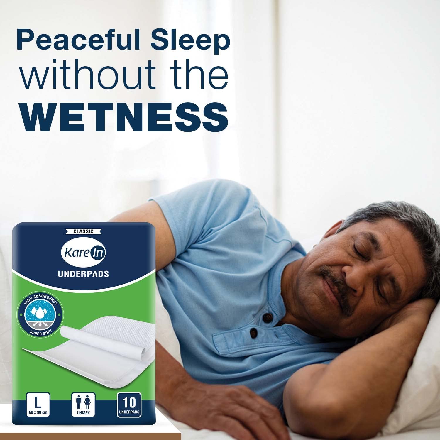 KareIn Classic Underpads, Large, 60 x 90 Cm, 10 Count, Superior Absorbency, Leak Proof, Pack of 1 - Image 3