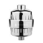 RIVERSOFT SF-15 PRO shower and tap filter for hard water with 15 stage | Water Softener for Bathroom | Hard Water Filter (Pack of 1,Chrome)