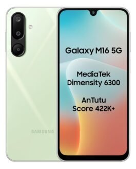 Samsung Galaxy M16 5G (Mint Green, 6GB RAM, 128 GB Storage) | MediaTek Dimensity 6300 | AnTuTu Score 422K+ | Super Amoled Display | AI | 25W Fast Charging | 6 Gen of OS Upgrades | Without Charger Samsung Galaxy M16 5G (Mint Green, 6GB RAM, 128 GB Storage) | MediaTek Dimensity 6300 | AnTuTu Score 422K+ | Super Amoled Display | AI | 25W Fast Charging | 6 Gen of OS Upgrades | Without Charger
