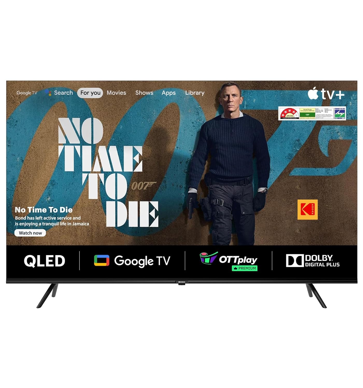 Kodak 139 Cm (55 Inches) Matrix Series 4K Ultra Hd Smart QLED Google Tv 55Mt5022, Black