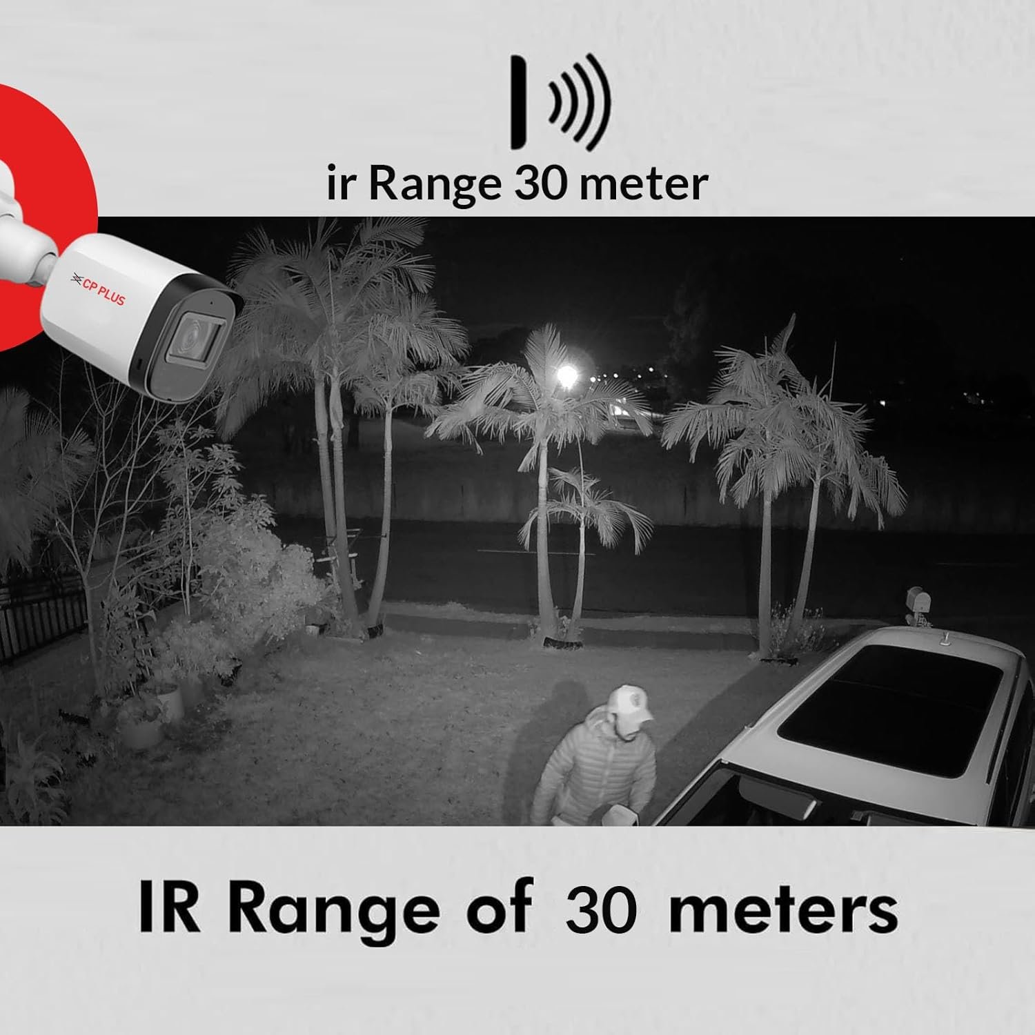 CP PLUS 2.4MP IR Wired Bullet Outdoor Camera CP-URC-TC24PL3 Compatible with DVR only | 3.6mm Lens | 30 Meter Black & White Night Vision | IP67 | Analog HD CCTV Camera, White - Image 4