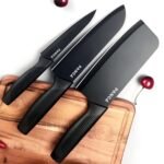 PANCA Knife Set of 3 Stainless Steel Knives for Kitchen| Sharp Edge Cutting Chef Knifes for Chopping Vegetables, Fruits, Multipurpose Knife, Kitchen Tools(Set of 3, Black)