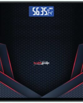 Healthgenie Weight Machine for Body Weight Thick Tempered Glass LCD Display With 3 Years Warranty Weighing Scale (Sporty Red), 180 Kg