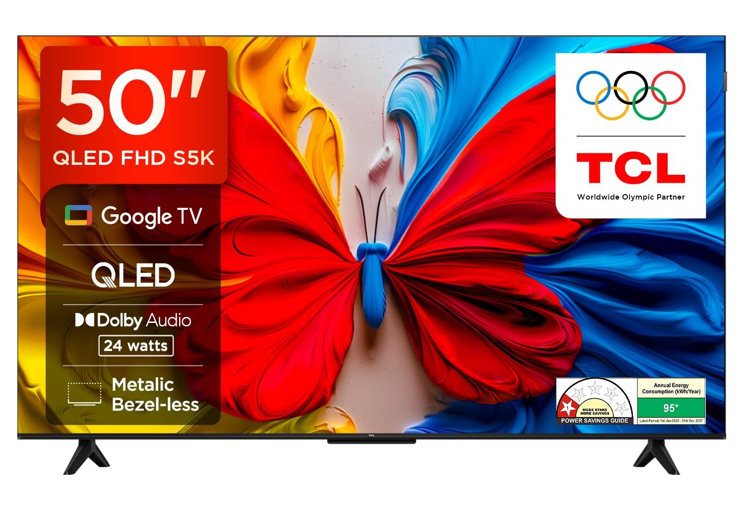 TCL 126 cm (50 inches) Metallic Bezel-Less, FHD Smart QLED Google TV 50S5K - Image 2