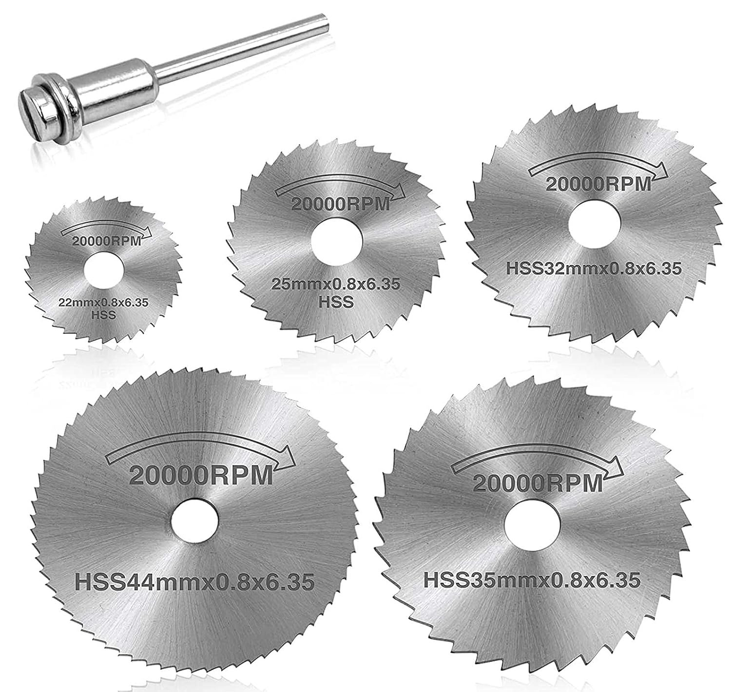 DIY Crafts 5 - Pcs HSS Rotary Saw Blades Blade Disc Saw Carving Buffing Grinder Replacement Mandrel Set Mini Circular Cutter Rotary Tool Cutting Useful Dno2 (Pack Of 1 Kit, Multi Color)