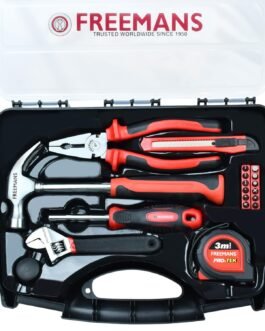 FREEMANS DIY19 Hand Tool Kit – 19 Piece Household Repair & Maintenance Set, Includes Hammer, Wrench, Pliers, Screwdriver Bits, Cutter & Tape, Portable Tool Box for DIY, Home, Office & Car Use FREEMANS DIY19 Hand Tool Kit – 19 Piece Household Repair & Maintenance Set, Includes Hammer, Wrench, Pliers, Screwdriver Bits, Cutter & Tape, Portable Tool Box for DIY, Home, Office & Car Use