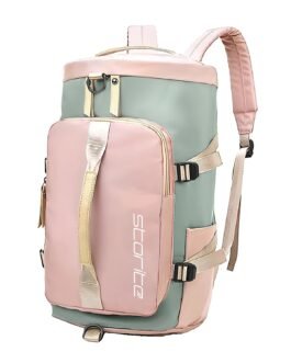 Storite Nylon 25Cm Small Imported Lightweight Waterproof Duffle Bag, Rucksack Travel Bag For Women With Separate Wet Pocket & Shoes Compartment, Backpack Carry Luggage Bag(43 x 25 x 26 CM)