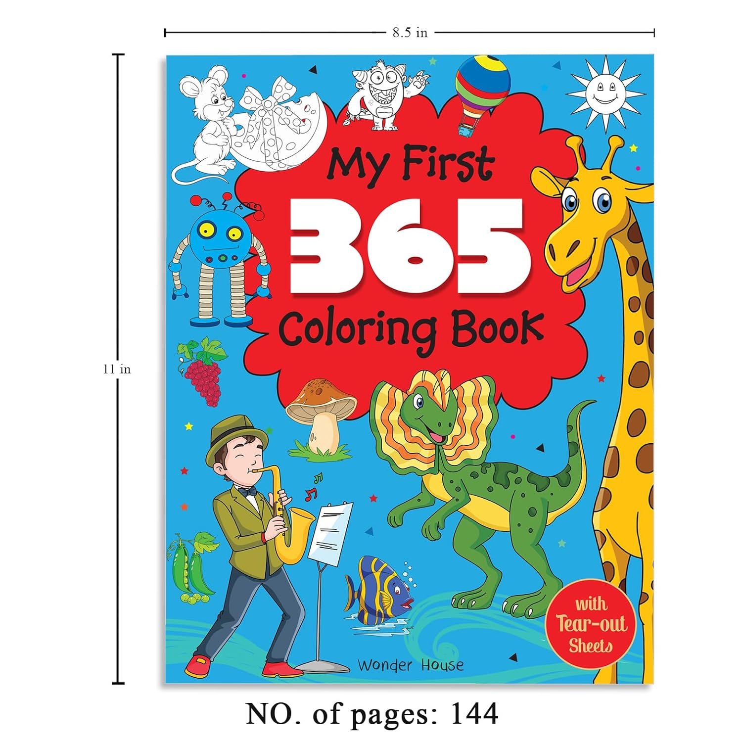 My First 365 Coloring Book: Jumbo Coloring Book For Kids (With Tear Out Sheets) - Image 3