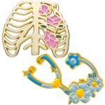 Doctor Brooch Pattern, Brooch for Men Pattern Stethoscope and Lungs Lapel Pin Set, Fashion Accessories for Medical Enthusiasts, Gift for Doctor, Suitable for Medical Enthusiasts