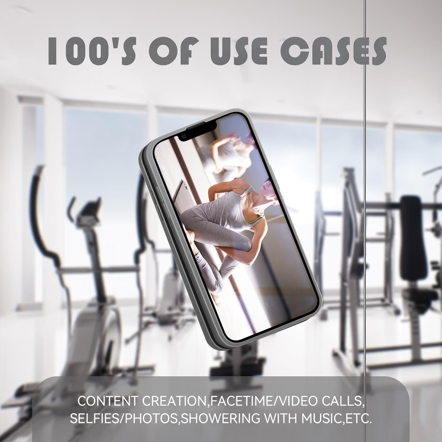 EDNITA Suction Phone Case, Phone Suction Sticker, Silicone Suction Phone Case for Hands-Free Mobile Accessory Holder Grip, Video Phone Accessory Compatible Mirror, Shower-(Dark Grey) - Image 6