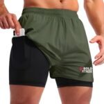 BOLD FITNESS 2 in 1 Active Dual Shorts with Inner Tights Layer | Men’s Double Layer Short for Running, Gym & Sports