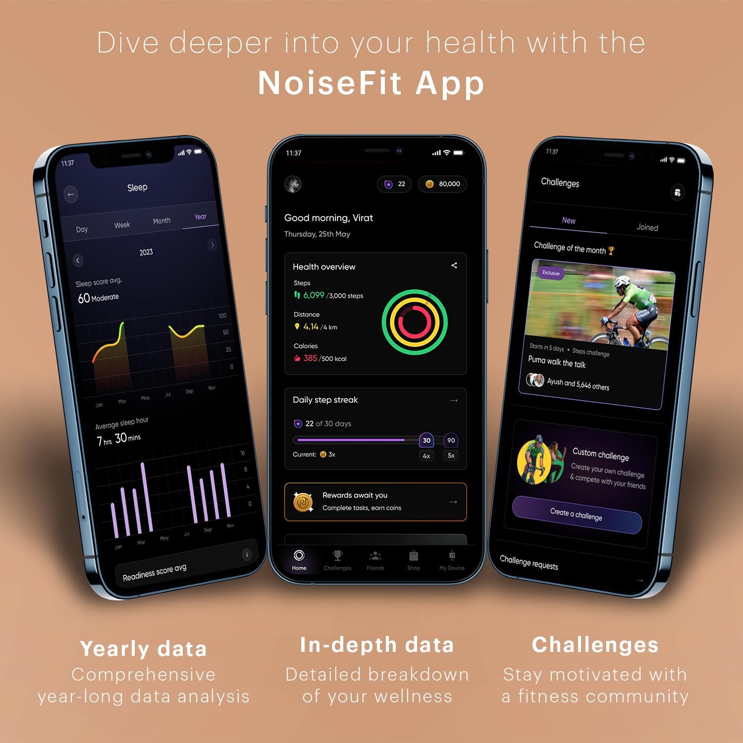 Noise Twist Go Round dial Smartwatch with BT Calling, 1.39" Display, Metal Build, 100+ Watch Faces, IP68, Sleep Tracking, 100+ Sports Modes, 24/7 Heart Rate Monitoring (Elite Black) - Image 3