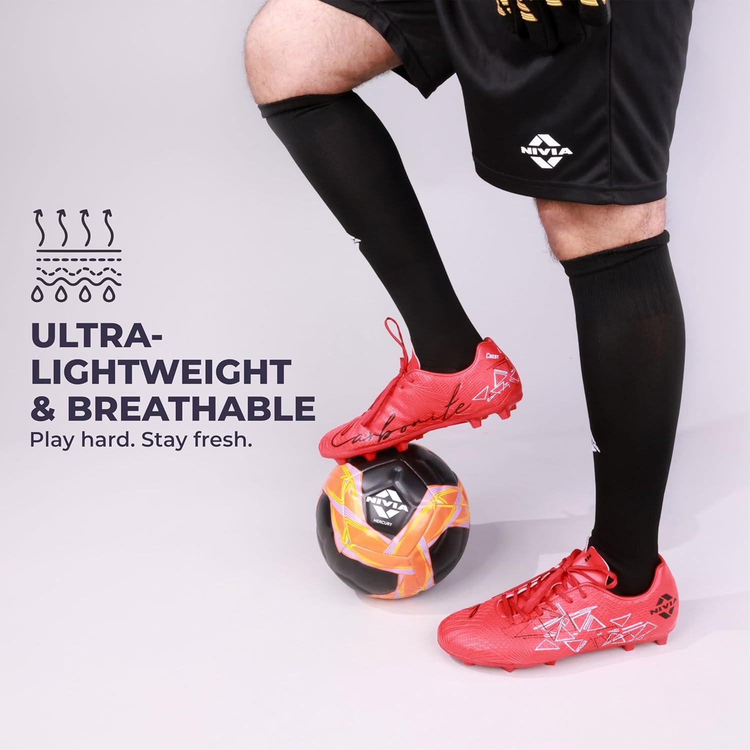 Nivia Plain Encounter Football Stockings, Micro Yarn Stockings, For Men & Women, Knee Length Stockings, Football Socks, Soccer Socks, (Black/White) Size-L - Image 2